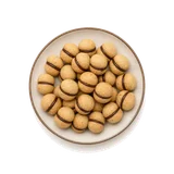 Baci di Dama on stoneware bowl with Almond, Almond Flour, Butter