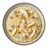 Gorgonzola, pear, and walnut risotto, plated