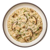 Porcini mushroom risotto, plated
