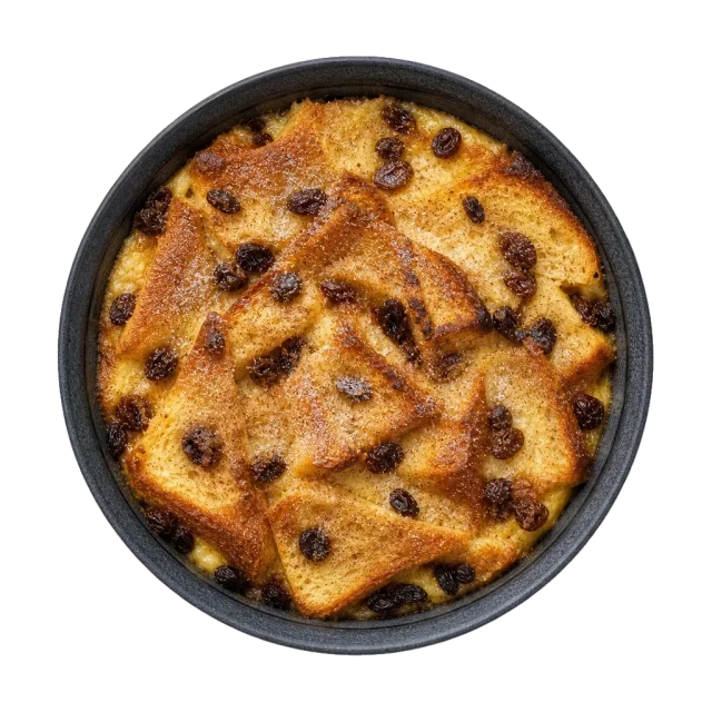 Bread and Butter Pudding, plated