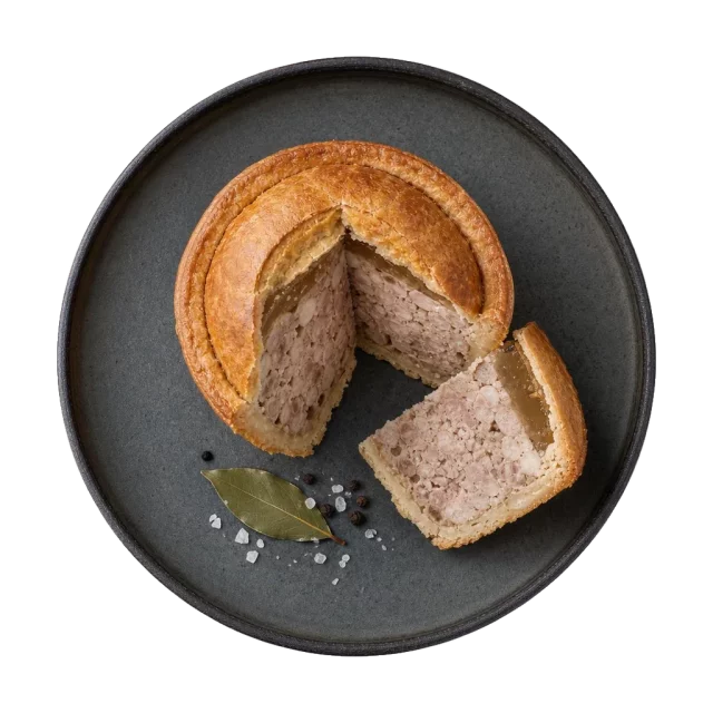 Melton Mowbray Pork Pie, plated