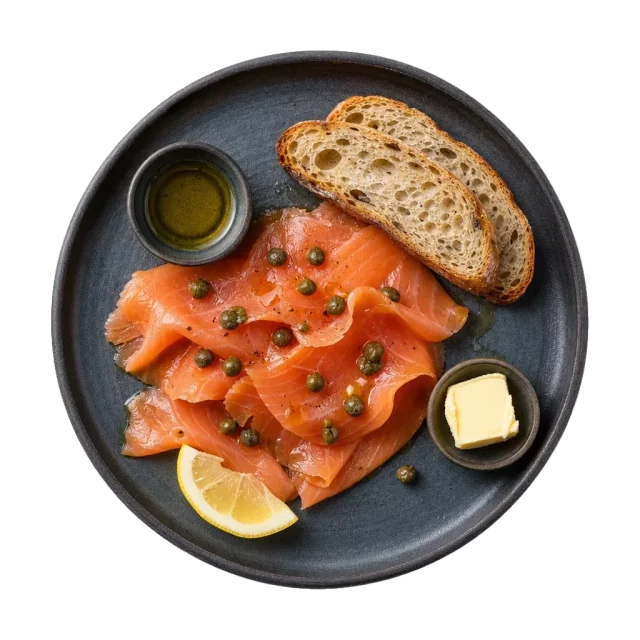 Scottish Smoked Salmon, plated