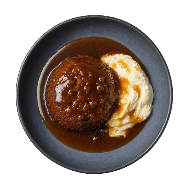 Sticky Toffee Pudding, plated