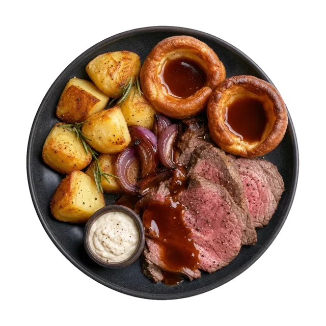 Sunday Roast Beef, plated
