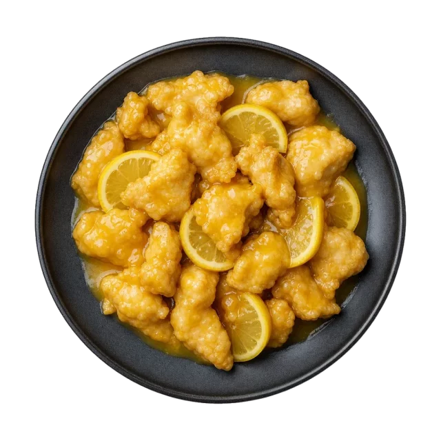 Lemon chicken, plated