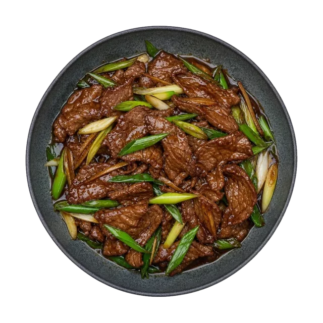 Mongolian beef, plated