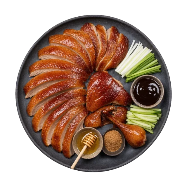 Peking duck, plated