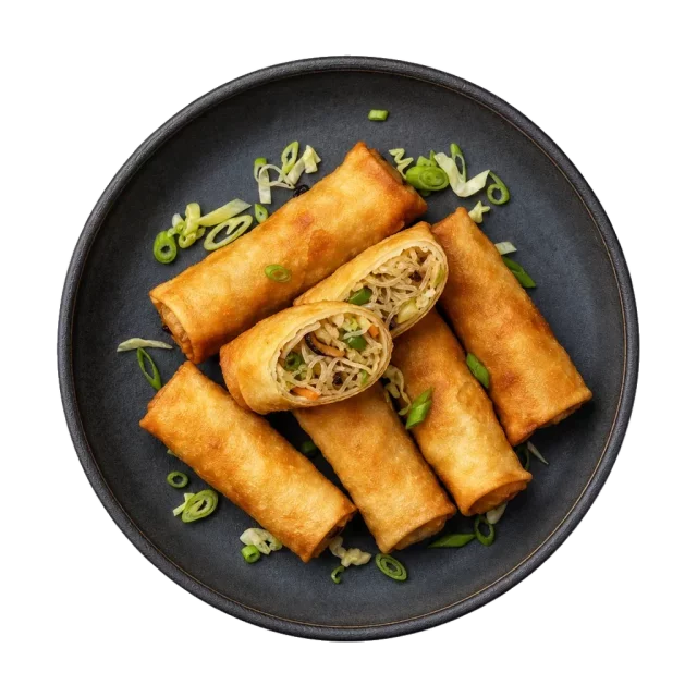Spring rolls, plated