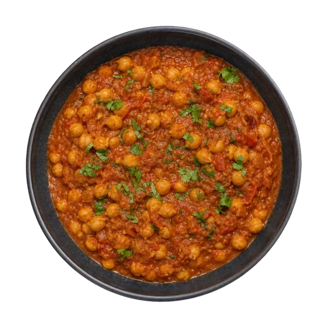 Chana masala, plated