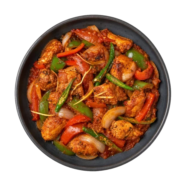 Chicken jalfrezi, plated