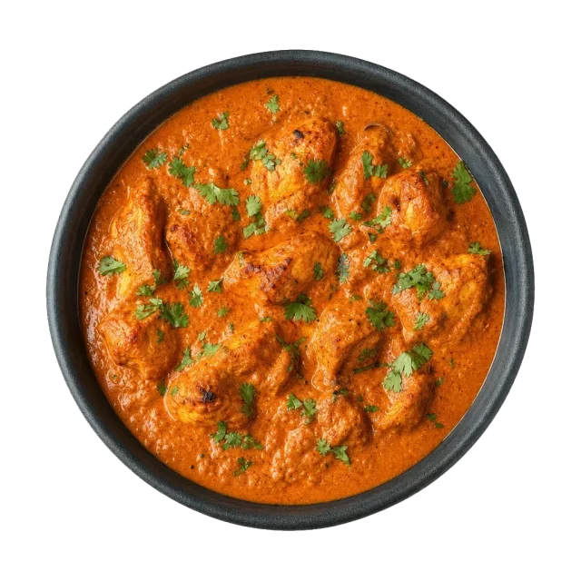 Chicken tikka masala, plated