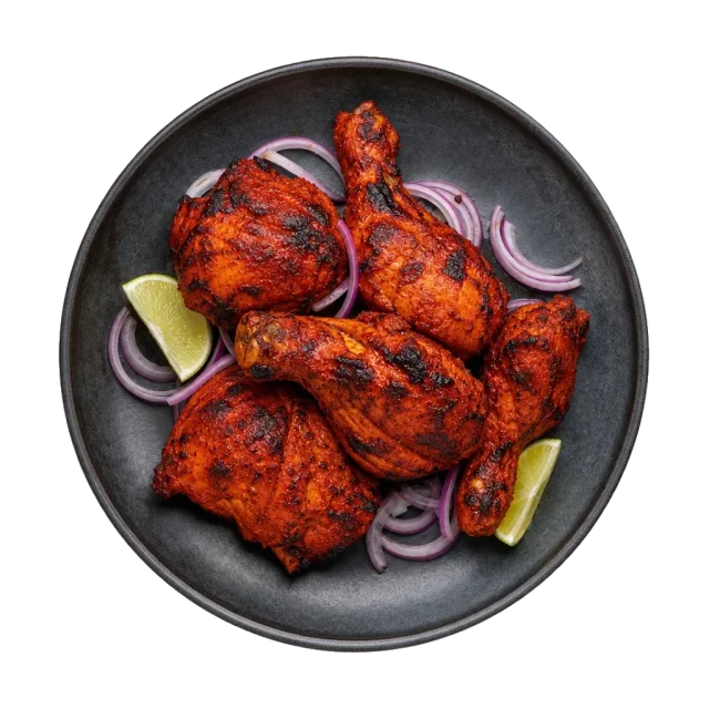 Tandoori chicken, plated