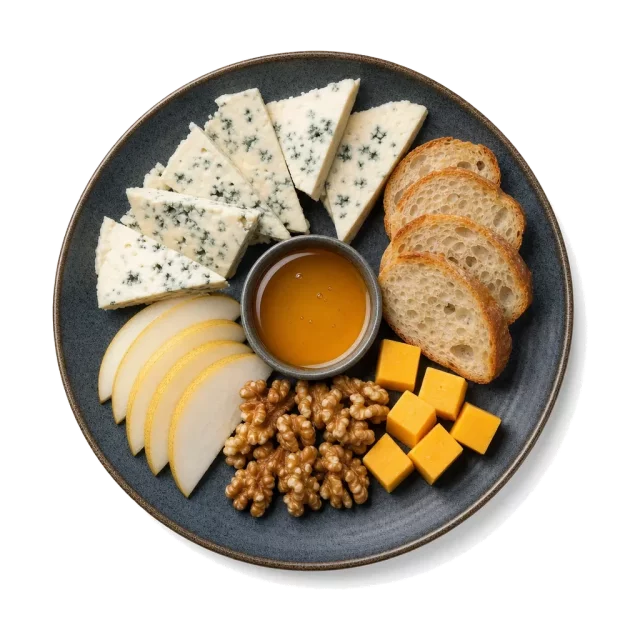 Blue cheese, plated