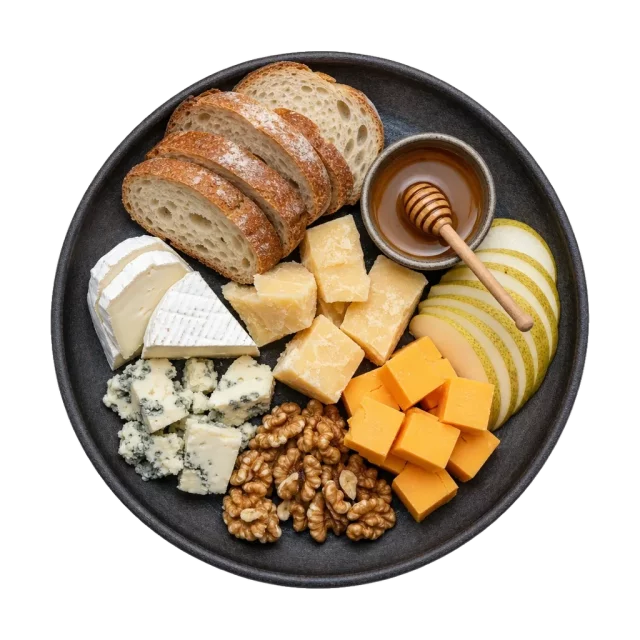Cheese board, plated