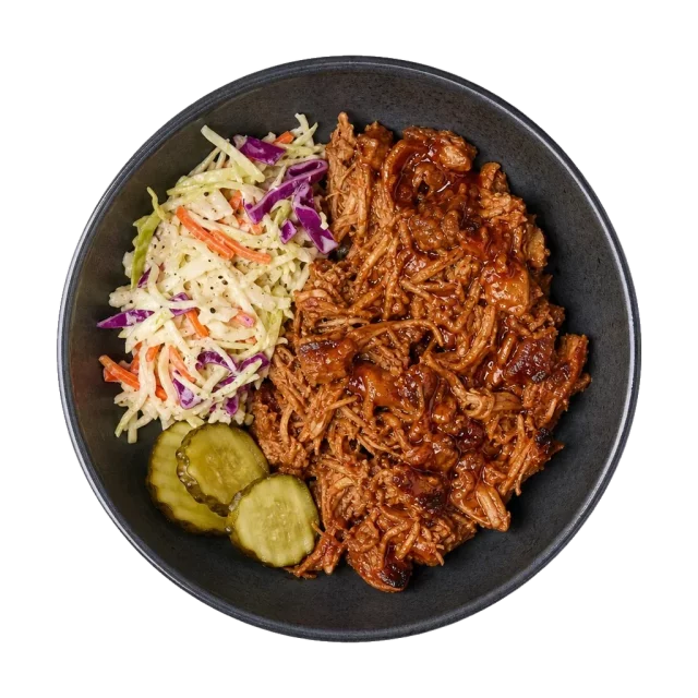 Pulled pork, plated