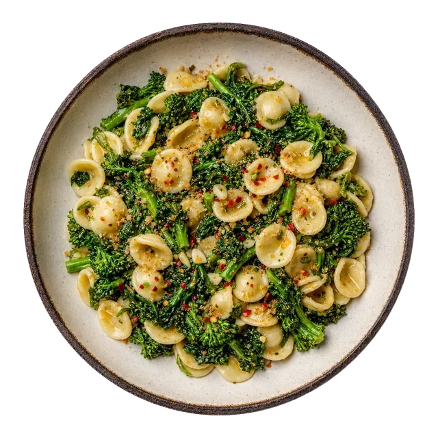 Apulian Orecchiette with Broccoli Rabe, plated