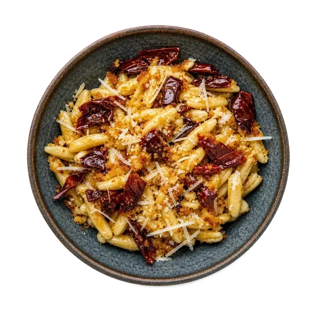 Cavatelli con Peperoni Cruschi, plated