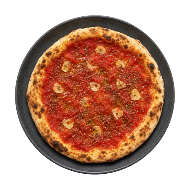 Pizza Marinara, plated