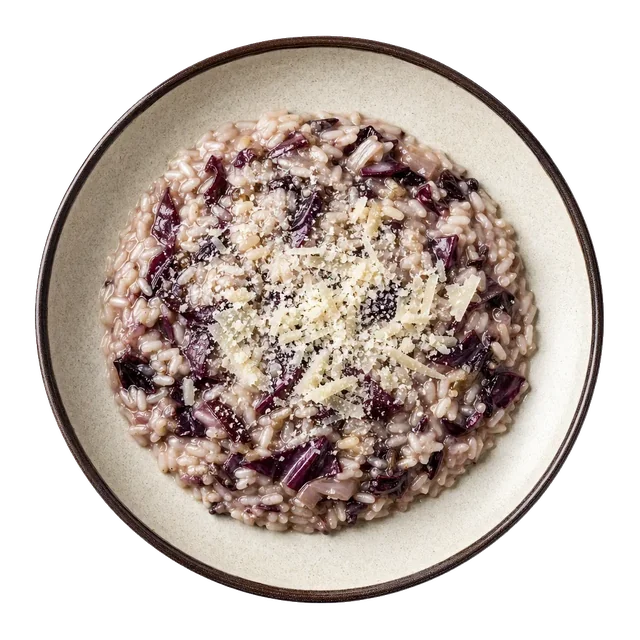 Radicchio risotto, plated