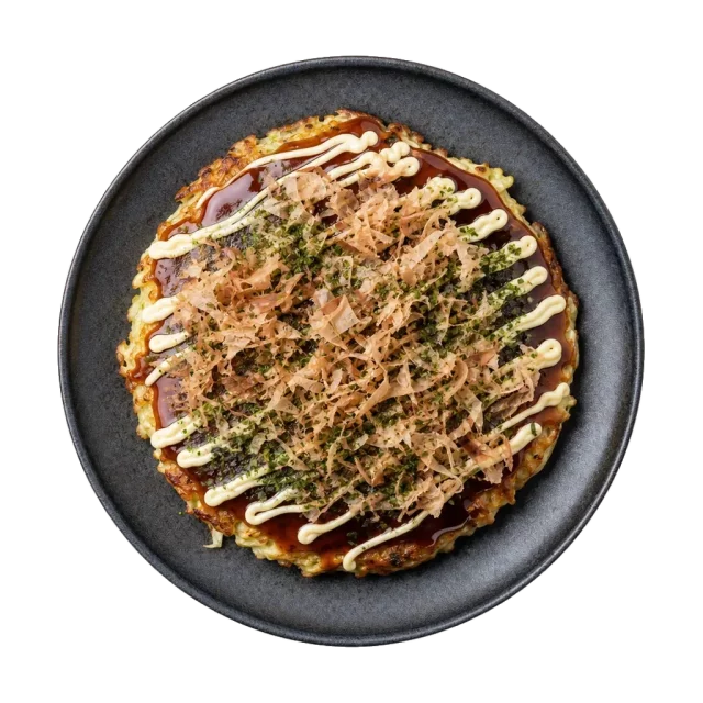 Okonomiyaki, plated