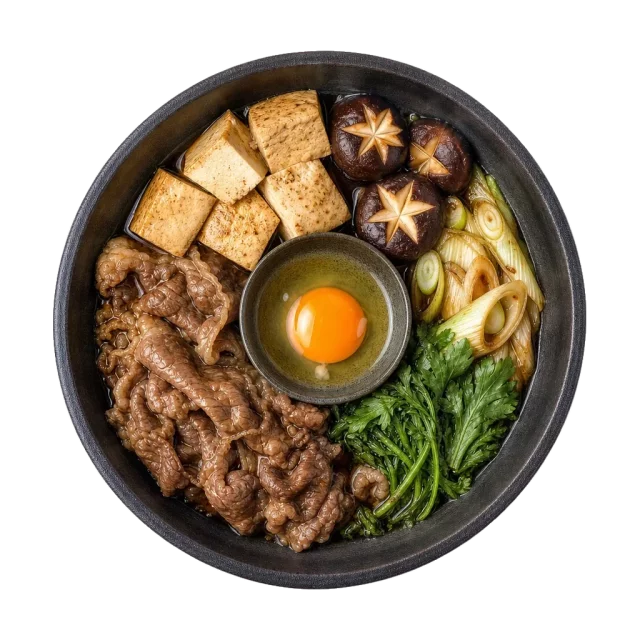 Sukiyaki, plated