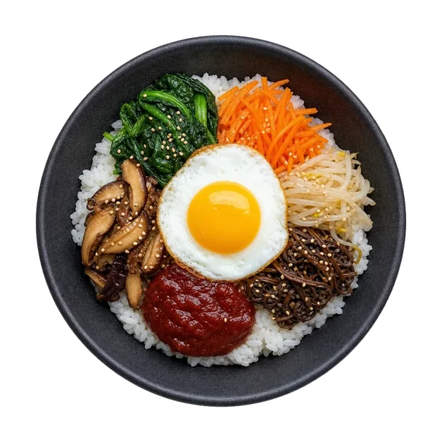 Bibimbap, plated