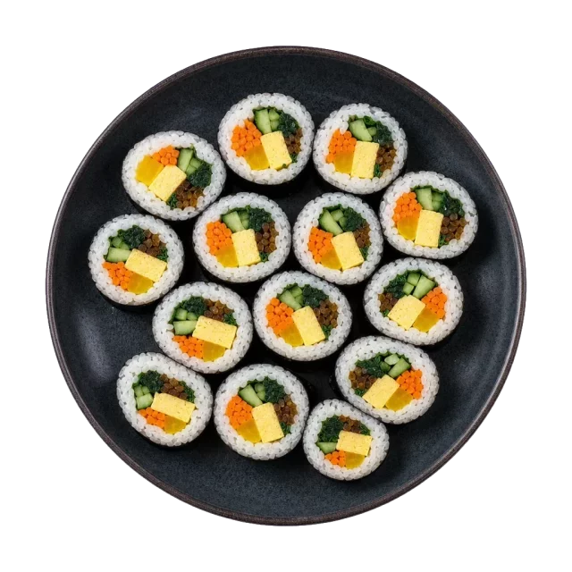 Kimbap, plated