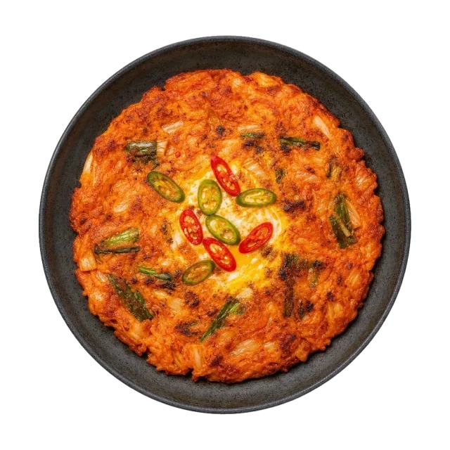 Kimchi jeon, plated
