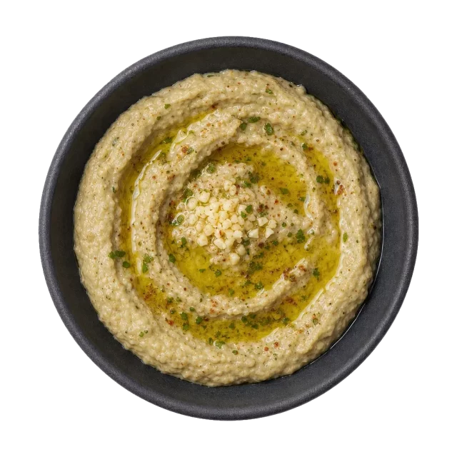 Baba Ghanoush, plated