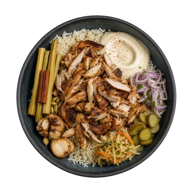 Chicken Shawarma, plated