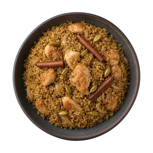 Freekeh, plated