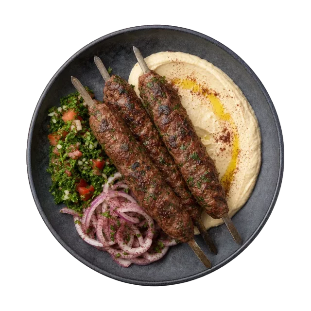 Kafta Kebab, plated