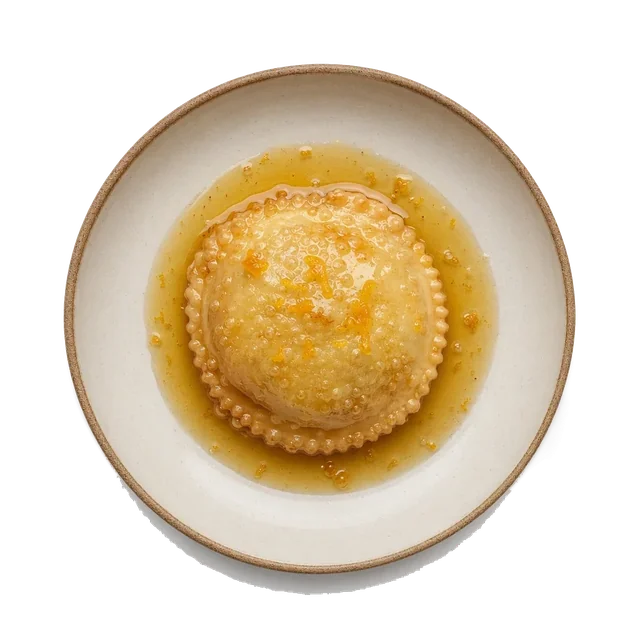 Seadas on stoneware bowl with Flour, Honey, Olive Oil