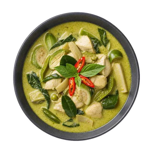 Green curry, plated