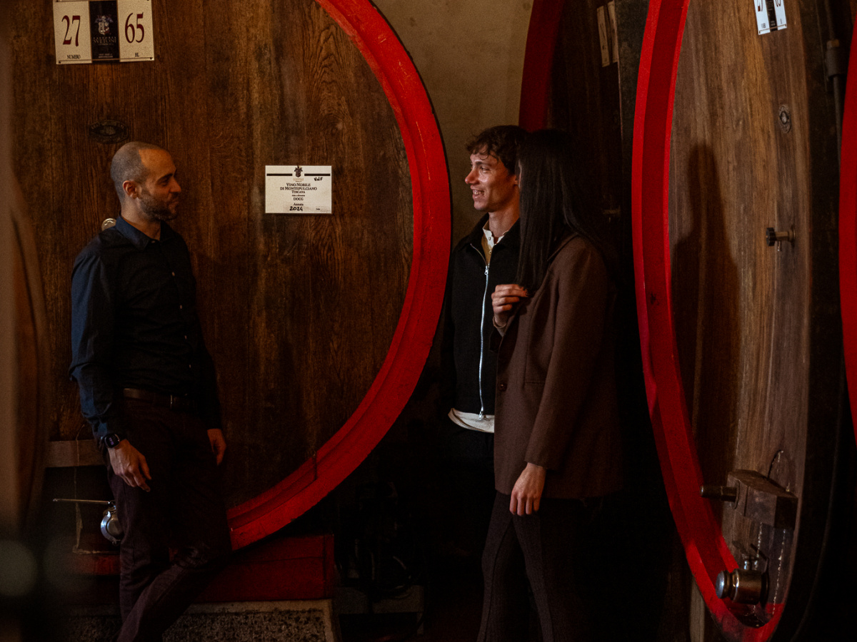 Private tasting in the old cellar at Fattoria Svetoni