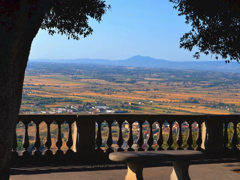 The Val di Chiana seen from Cortona, the plain below the town