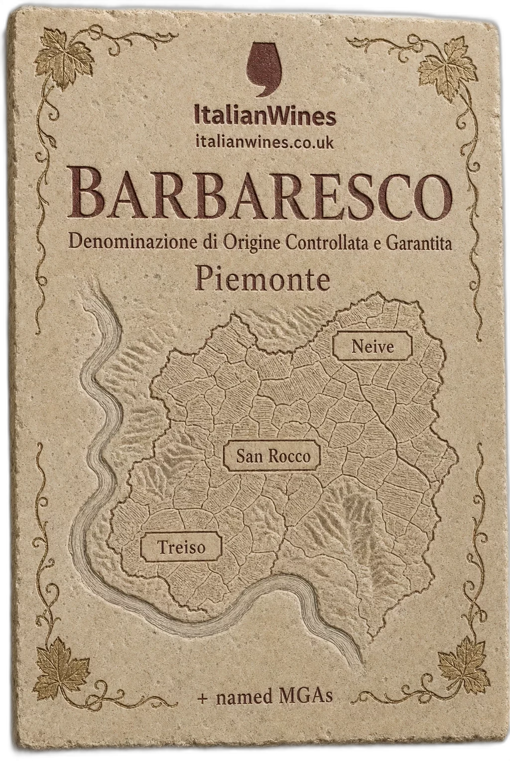 Barbaresco DOCG sub-zone boundary tile