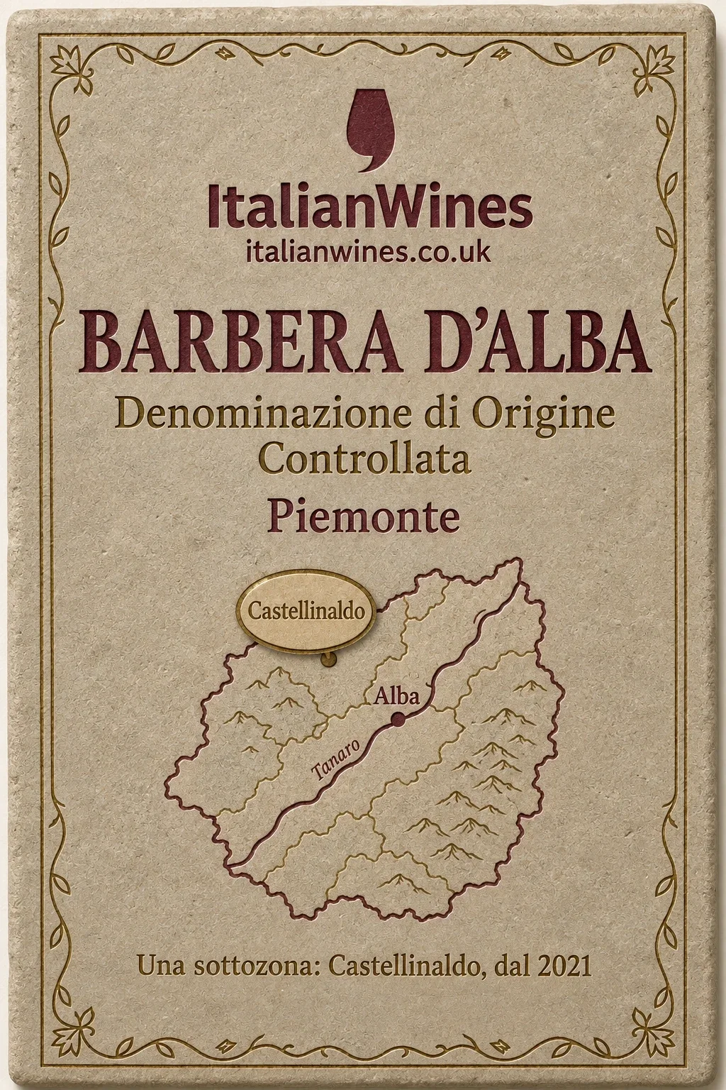 Barbera d'Alba DOC sub-zone boundary tile