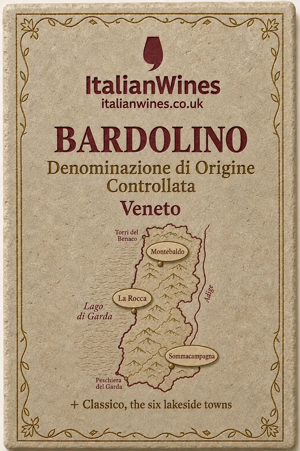 Bardolino DOC sub-zone boundary tile