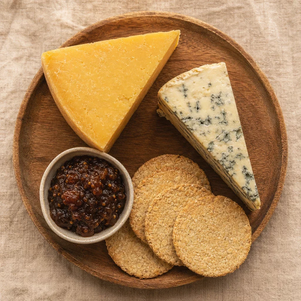 British Cheese signature plate, overhead