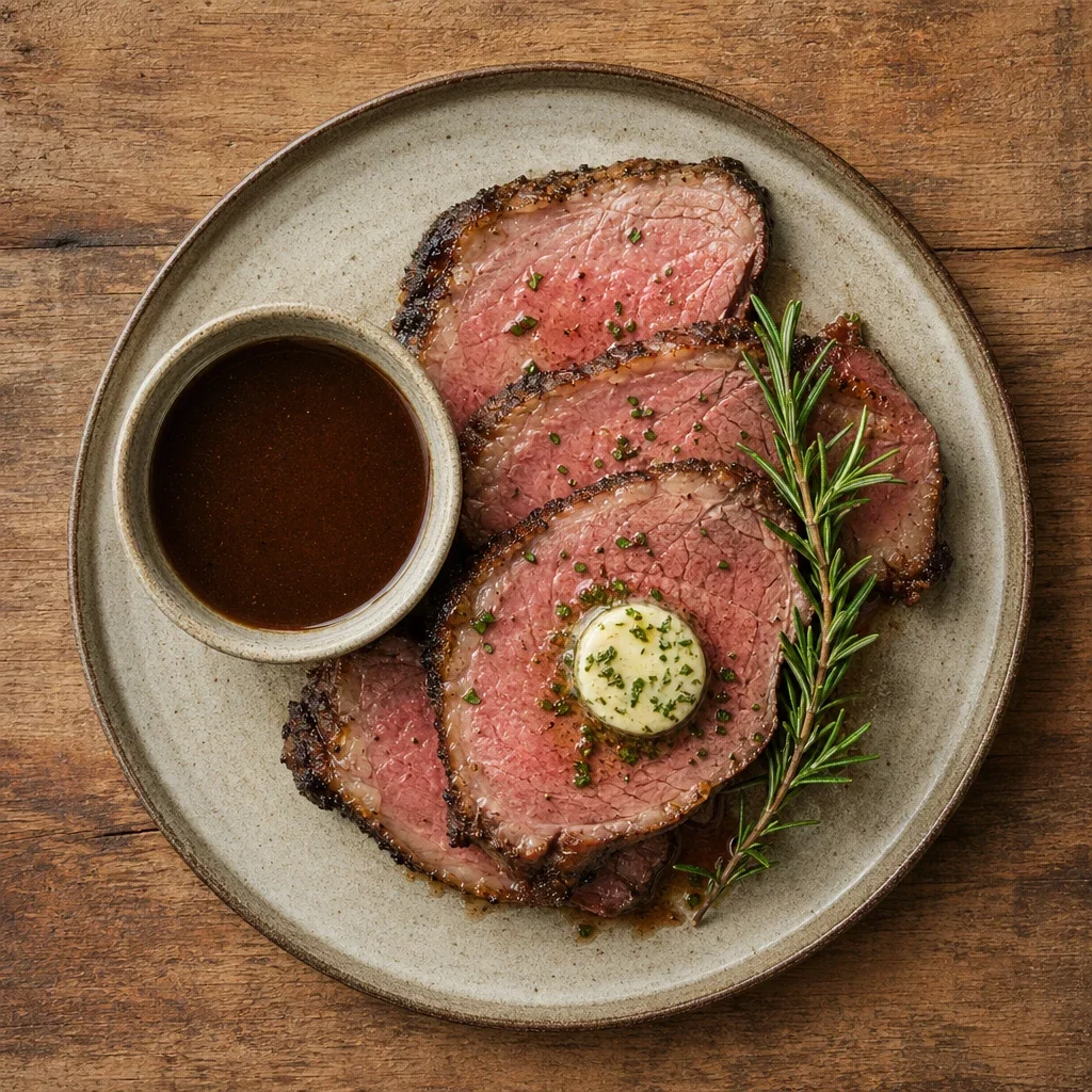 British Meats signature plate, overhead
