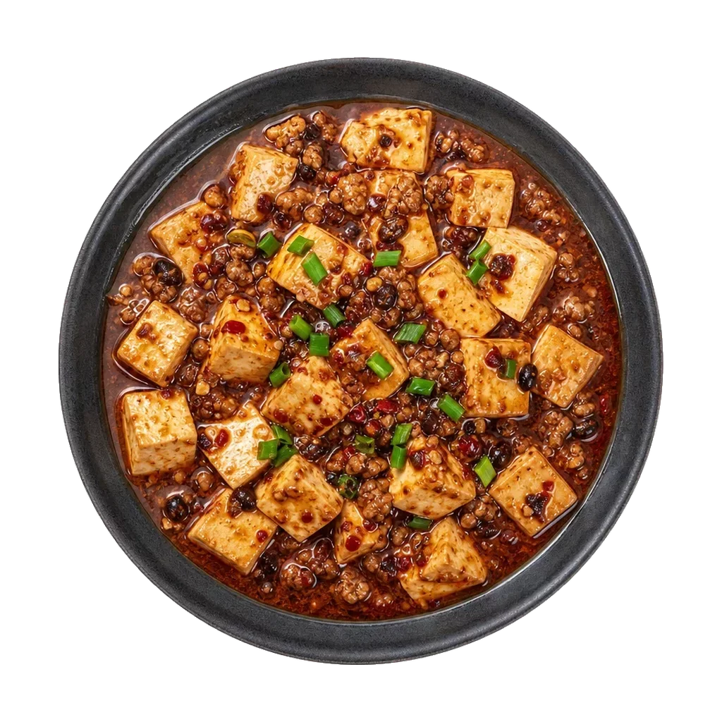 Mapo tofu, plated
