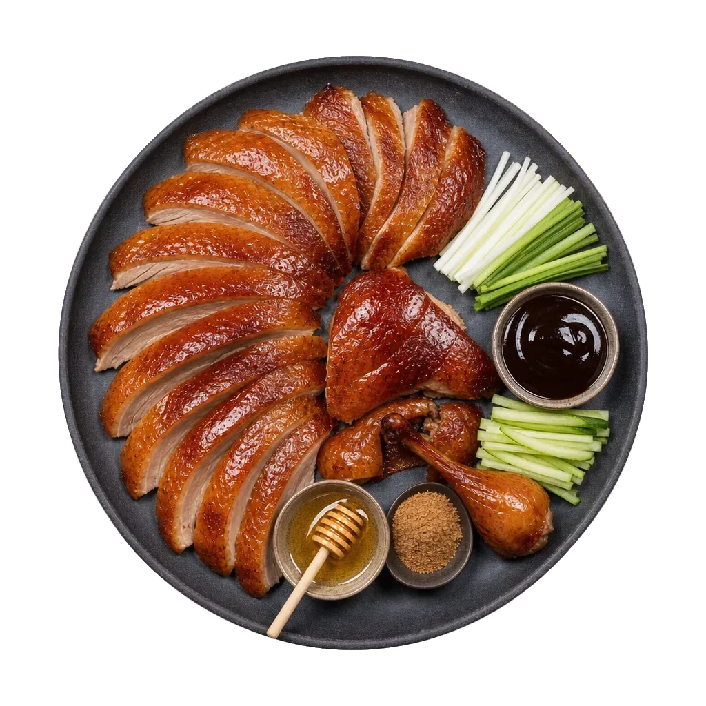 Peking duck, plated