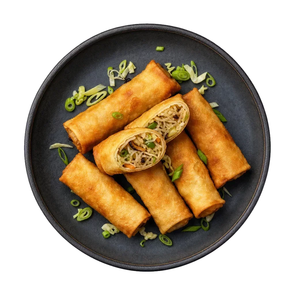 Spring rolls, plated