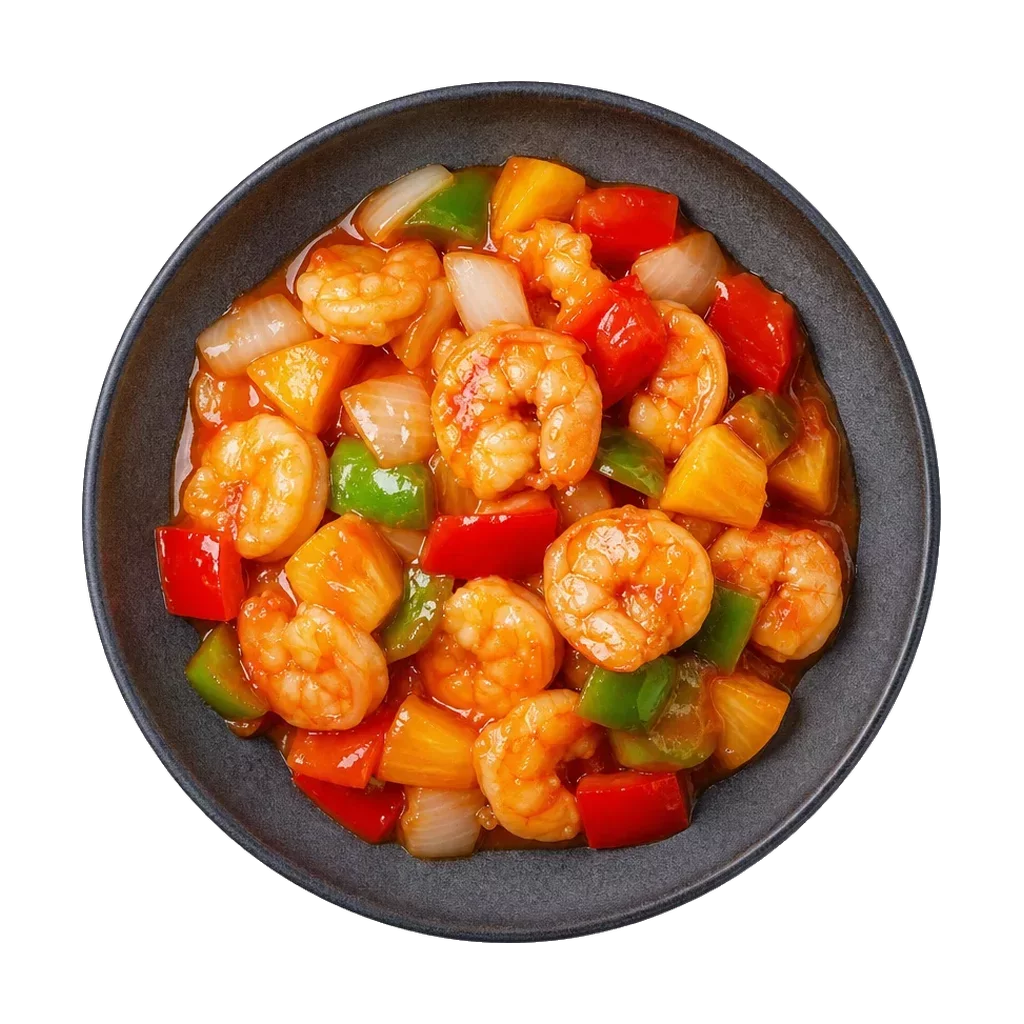 Sweet and sour prawns