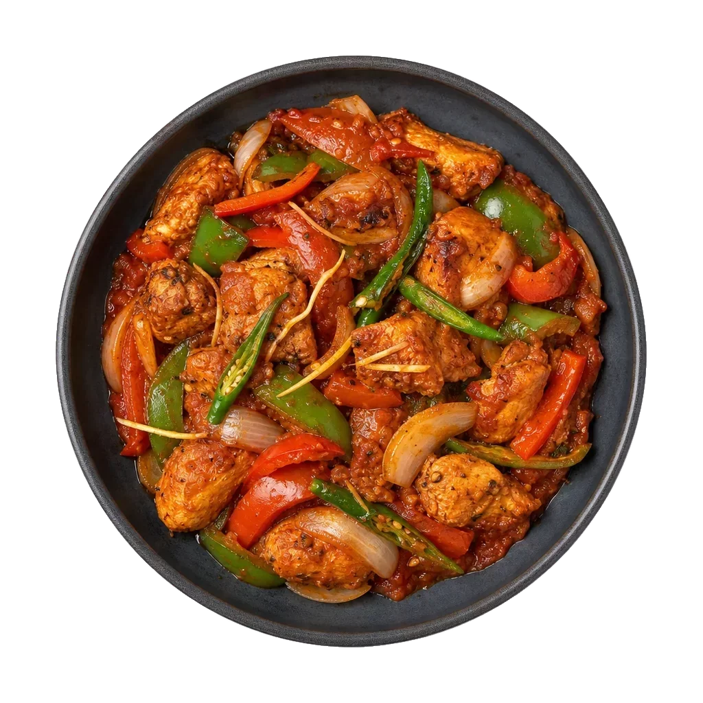 Chicken jalfrezi, plated