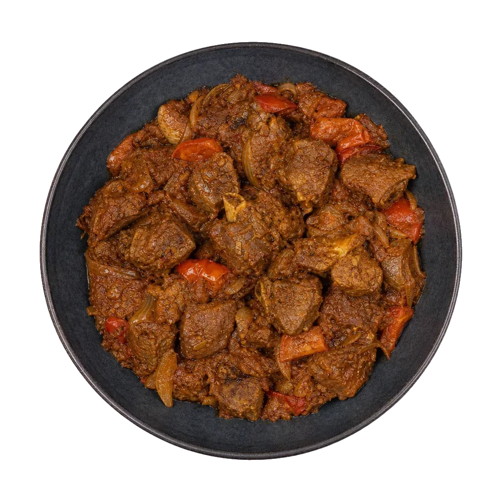 Lamb bhuna, plated