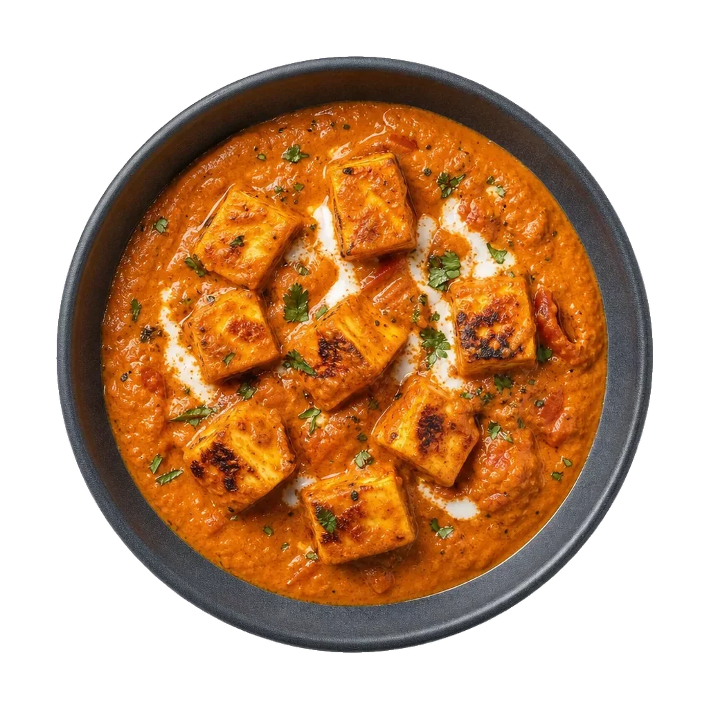 Paneer tikka masala, plated