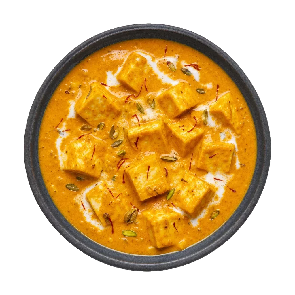Shahi paneer, plated