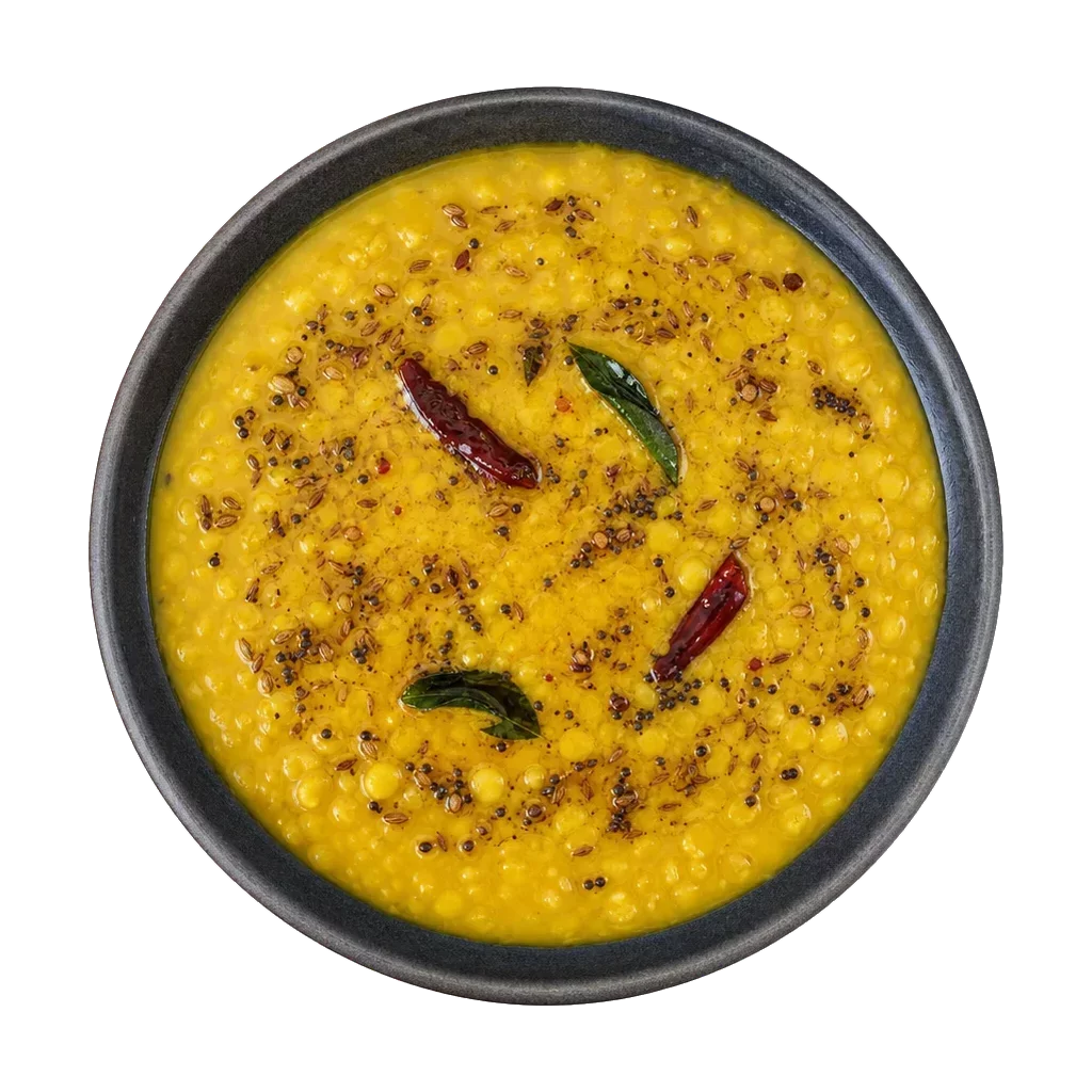 Tarka dal, plated